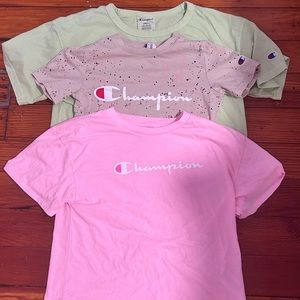 3-pack champion tee shirts.
